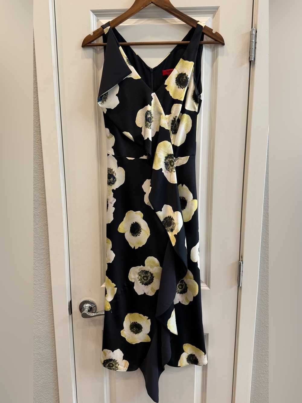 Hugo Boss Navy Maxi Dress with Yellow & Cream Floral Print